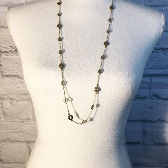 J. Crew Smoke Crystal Bead Opera Necklace - Picture 3 of 7